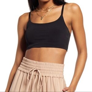 Women's Open Edit Crop Black Cami